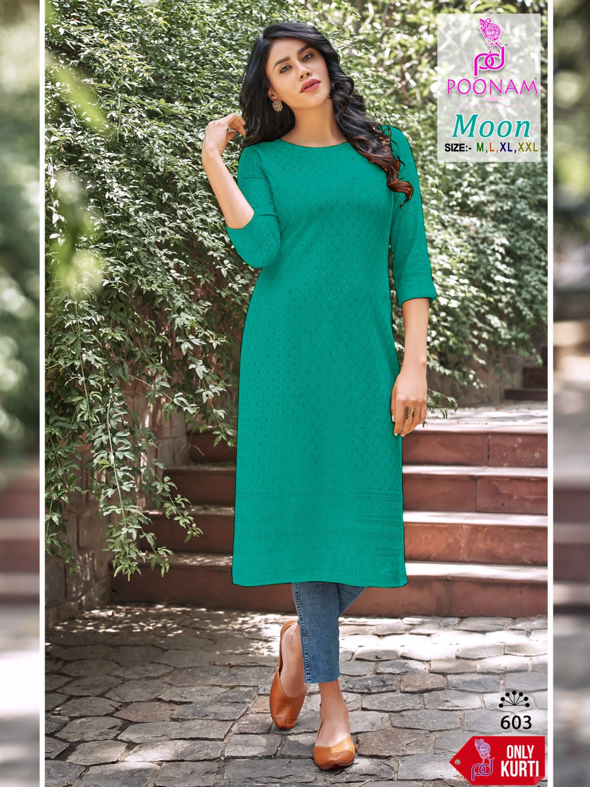 Poonam Moon 601 Series Designer Kurtis Catalog
